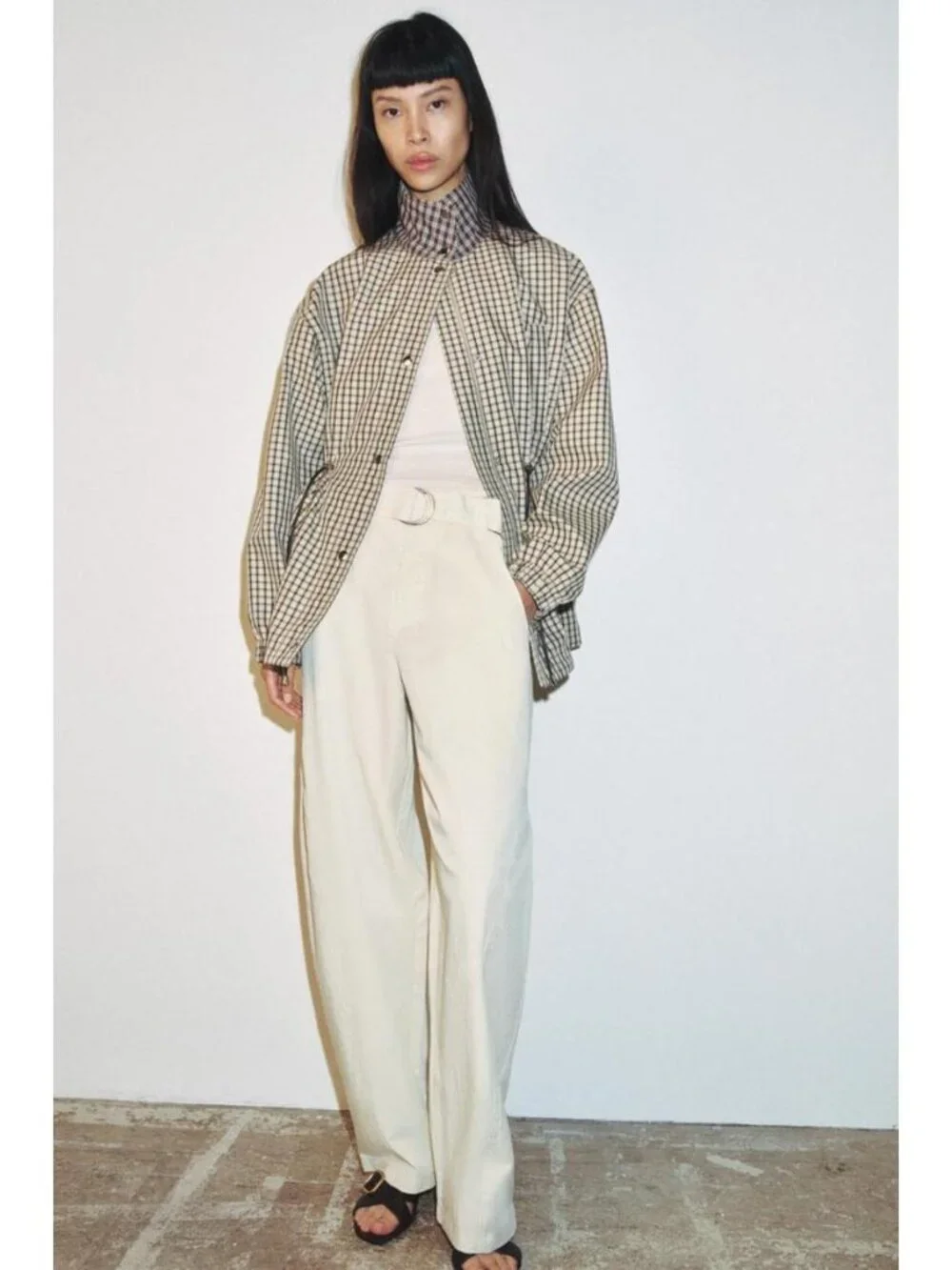 ZARA PLAID HIGH-NECK JACKET - Picture 5 of 14
